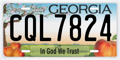 GA license plate CQL7824