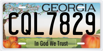 GA license plate CQL7829