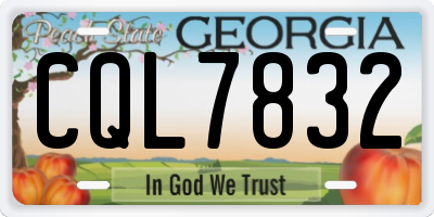 GA license plate CQL7832