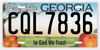 GA license plate CQL7836