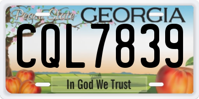 GA license plate CQL7839