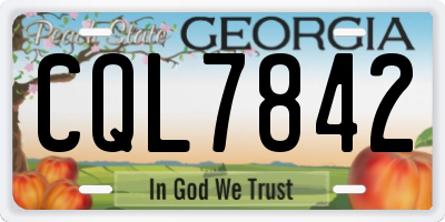 GA license plate CQL7842