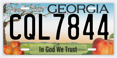 GA license plate CQL7844