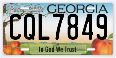 GA license plate CQL7849
