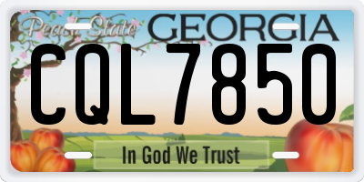 GA license plate CQL7850