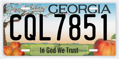 GA license plate CQL7851