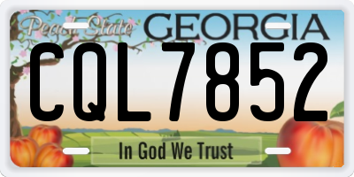 GA license plate CQL7852