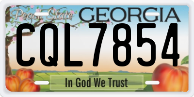 GA license plate CQL7854