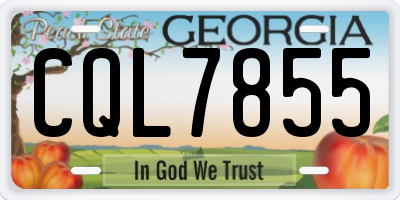 GA license plate CQL7855