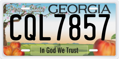 GA license plate CQL7857