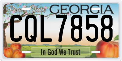 GA license plate CQL7858