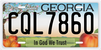 GA license plate CQL7860