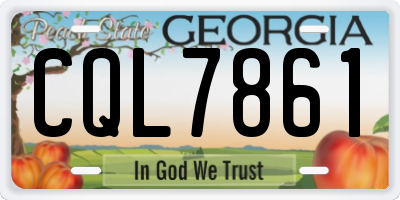 GA license plate CQL7861