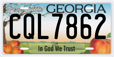 GA license plate CQL7862