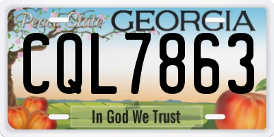GA license plate CQL7863