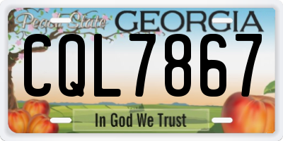 GA license plate CQL7867
