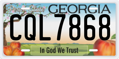 GA license plate CQL7868