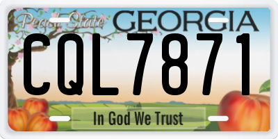 GA license plate CQL7871