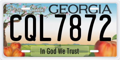 GA license plate CQL7872