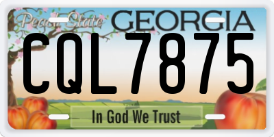 GA license plate CQL7875