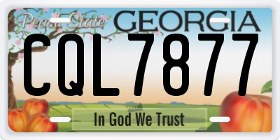 GA license plate CQL7877