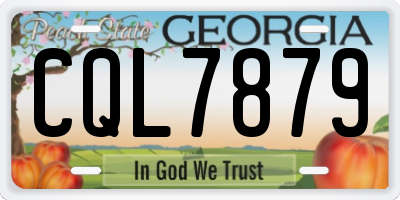 GA license plate CQL7879