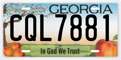 GA license plate CQL7881