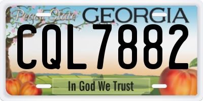 GA license plate CQL7882