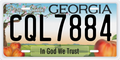 GA license plate CQL7884