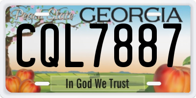 GA license plate CQL7887