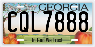 GA license plate CQL7888