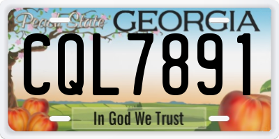 GA license plate CQL7891
