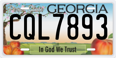 GA license plate CQL7893
