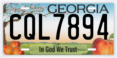 GA license plate CQL7894