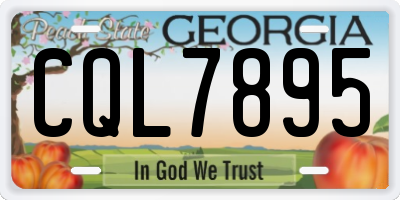 GA license plate CQL7895