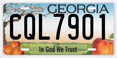 GA license plate CQL7901