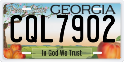 GA license plate CQL7902