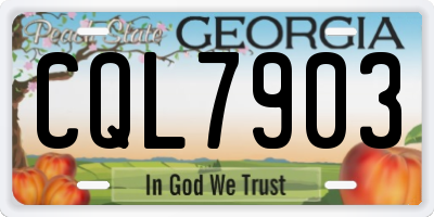 GA license plate CQL7903