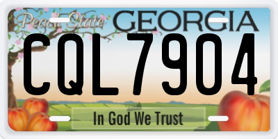 GA license plate CQL7904