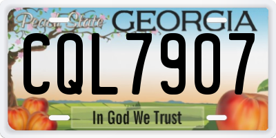 GA license plate CQL7907