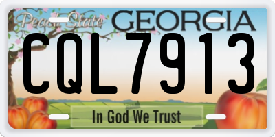 GA license plate CQL7913