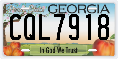 GA license plate CQL7918