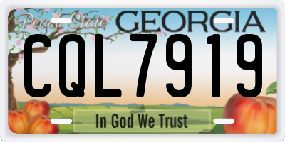 GA license plate CQL7919