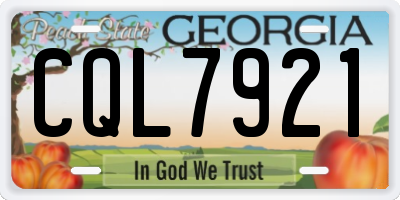 GA license plate CQL7921