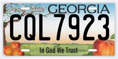 GA license plate CQL7923