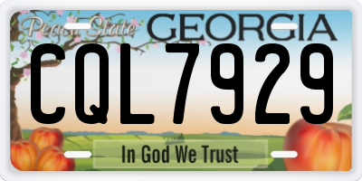 GA license plate CQL7929