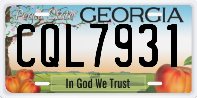 GA license plate CQL7931