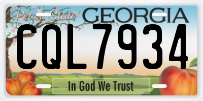 GA license plate CQL7934