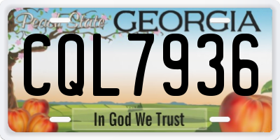 GA license plate CQL7936