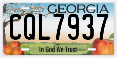 GA license plate CQL7937